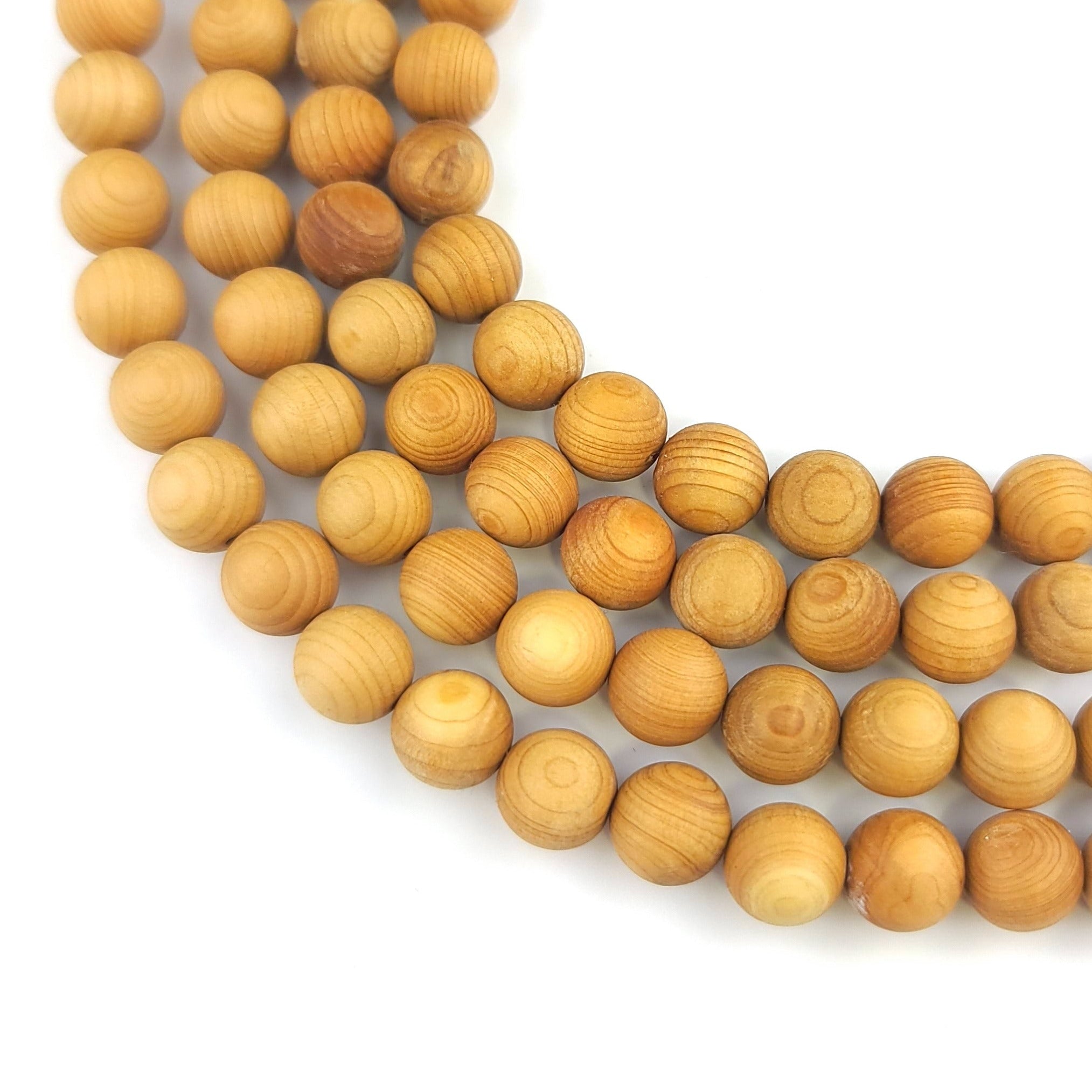 10mm Cedar Wood Bead Strand N14