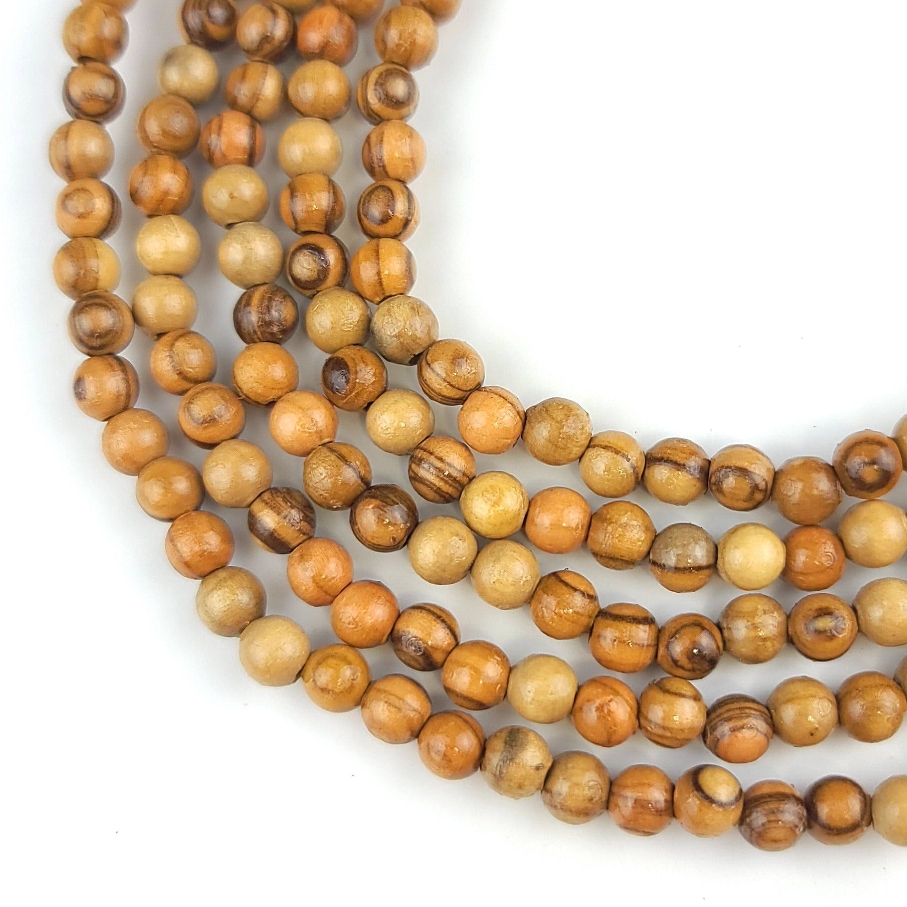 6mm Olive Wood Bead Strand R10