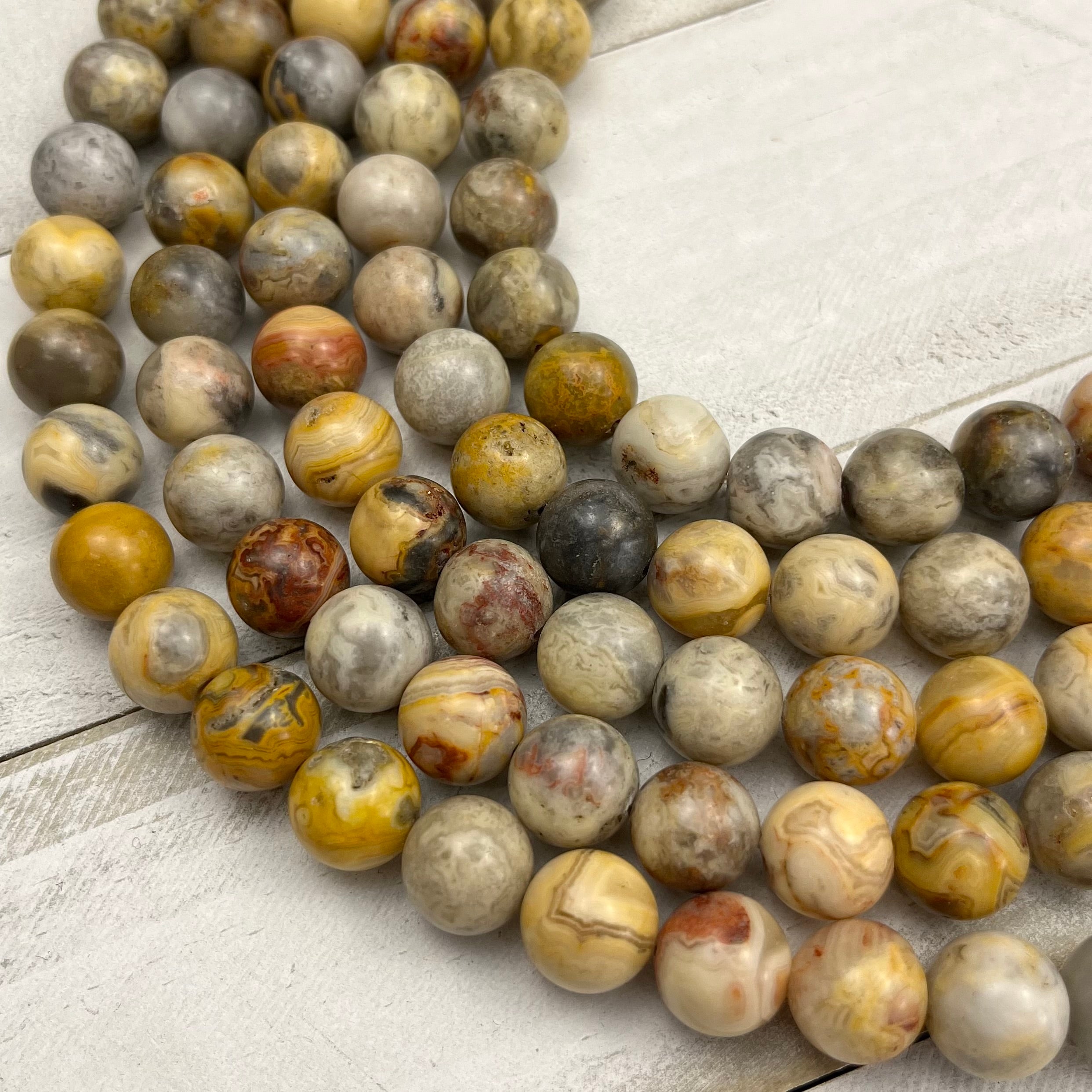 10mm Crazy Lace Agate Bead Strand