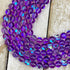 8mm Dark Purple Mermaid Glass Bead Strand Q12