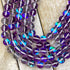 10mm Dark Purple Mermaid Glass Bead Strand W14