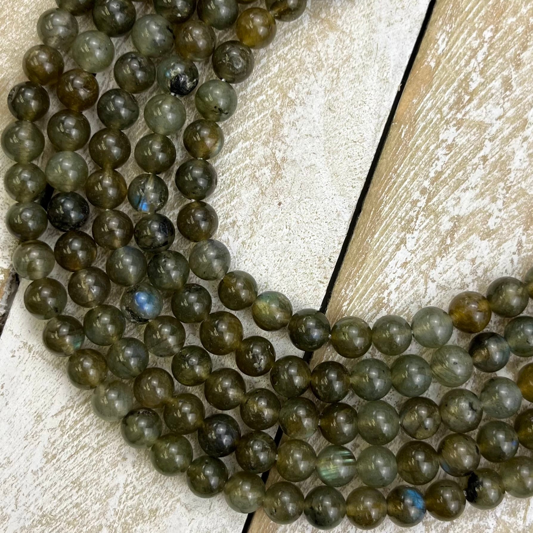 6mm Dark Labradorite Bead Strand D15