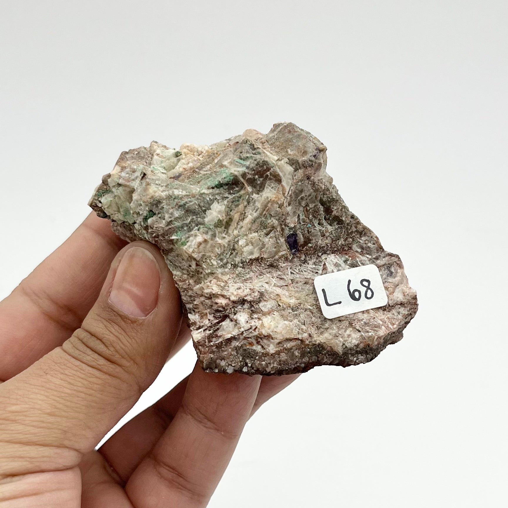 3 Inch Barite/Fluorite/Malachite Specimen L68