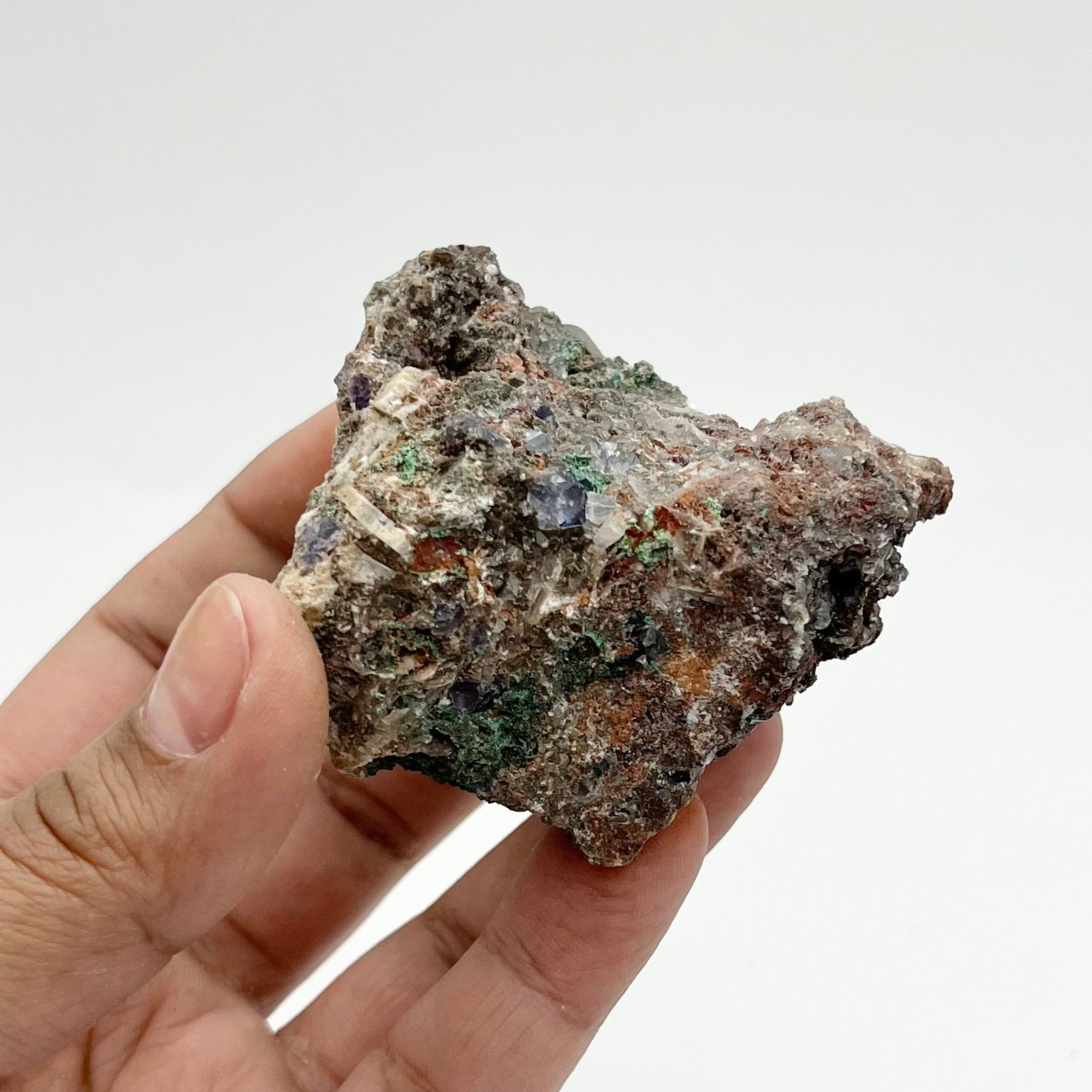 2.75 Inch Barite/Fluorite/Malachite Specimen K73