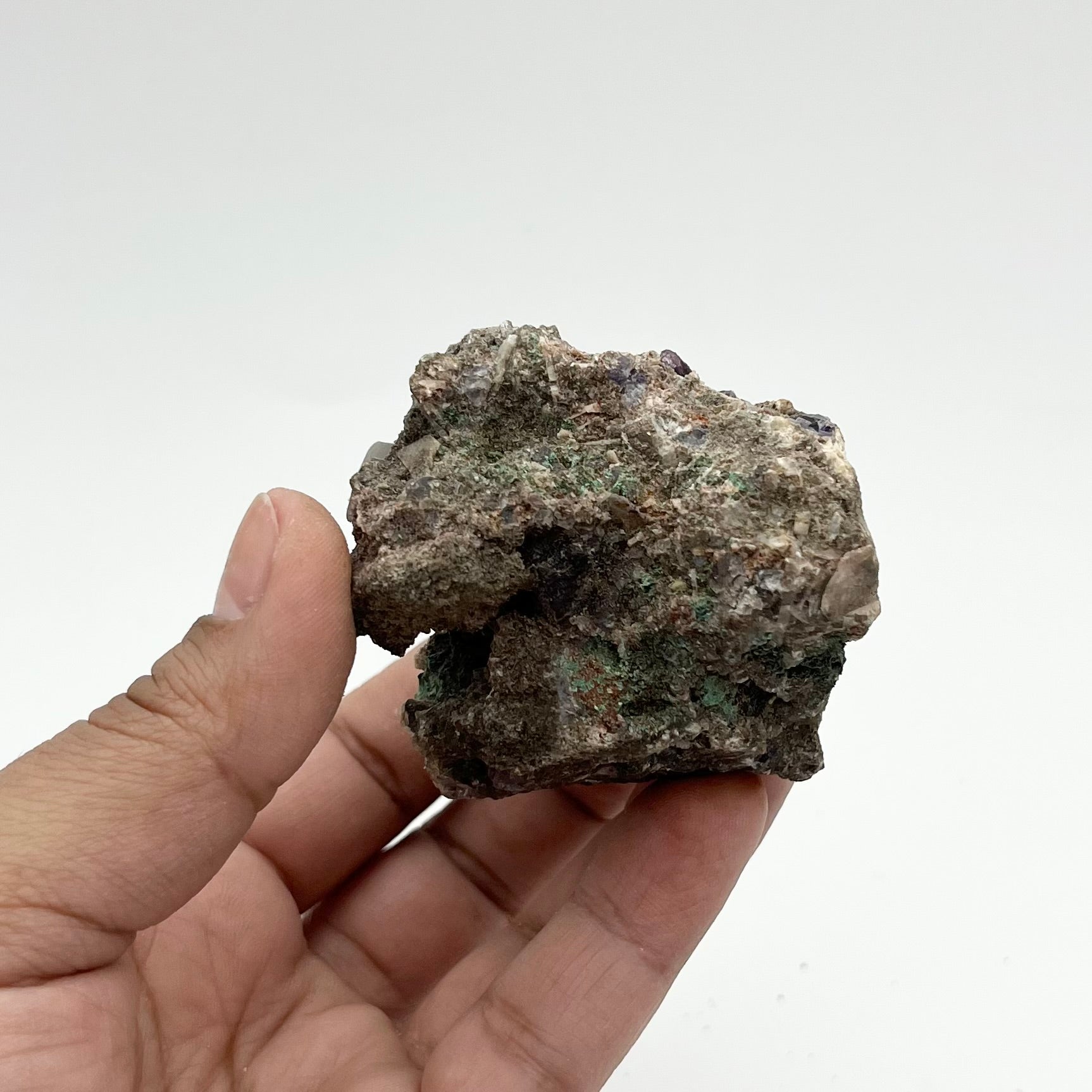 2.75 Inch Barite/Fluorite/Malachite Specimen K73