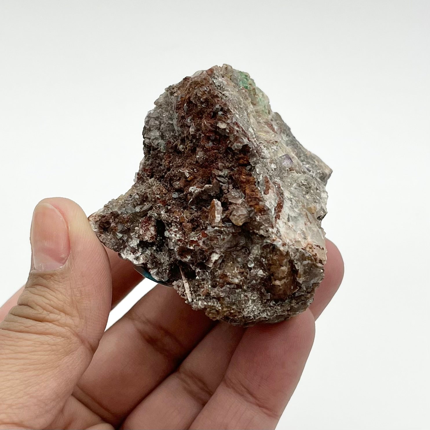 2.5 Inch Barite/Fluorite/Malachite Specimen V49
