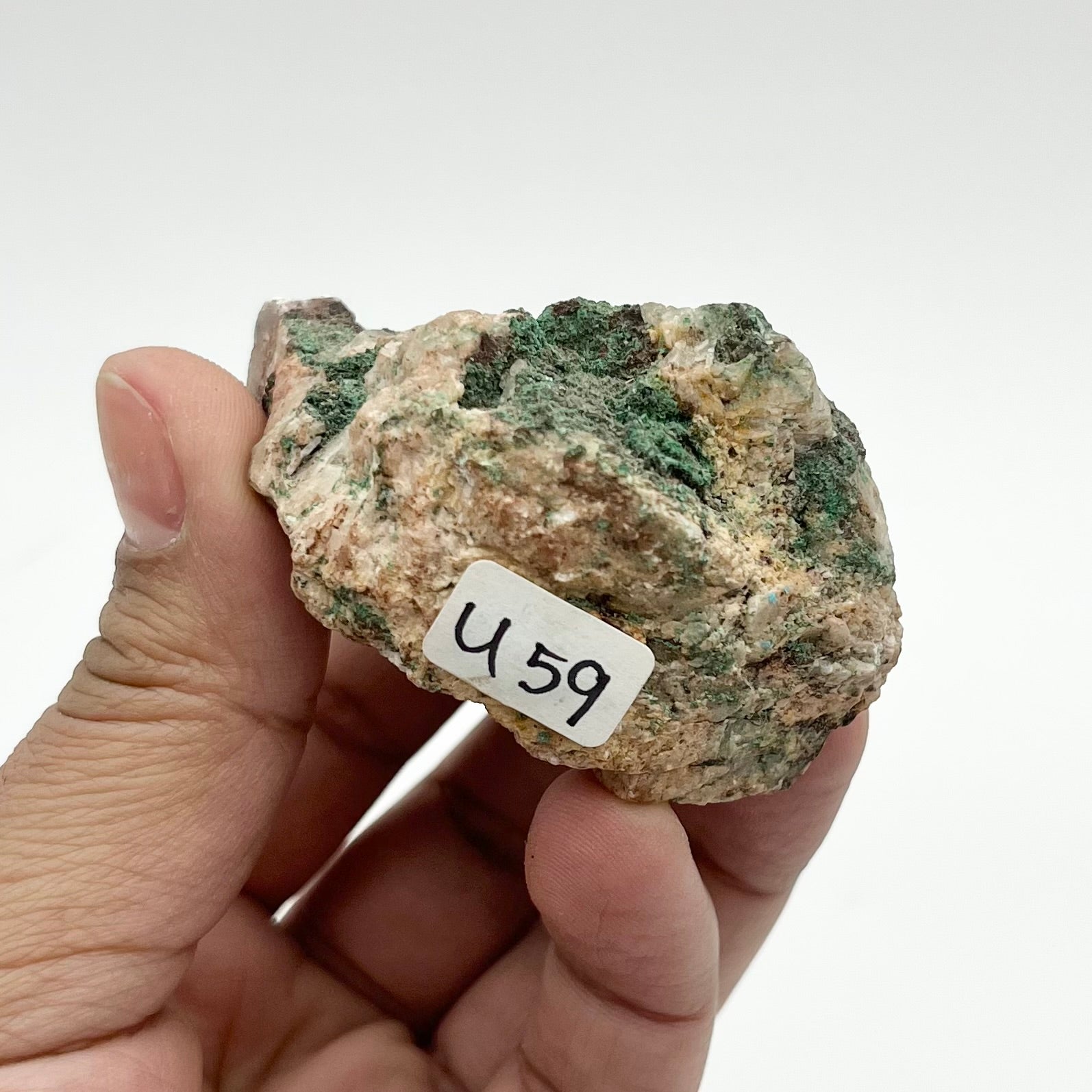 2.5 Inch Barite/Fluorite/Malachite Specimen U59