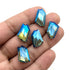 .75 Inch Blue Glass Faceted Polygon 5pk