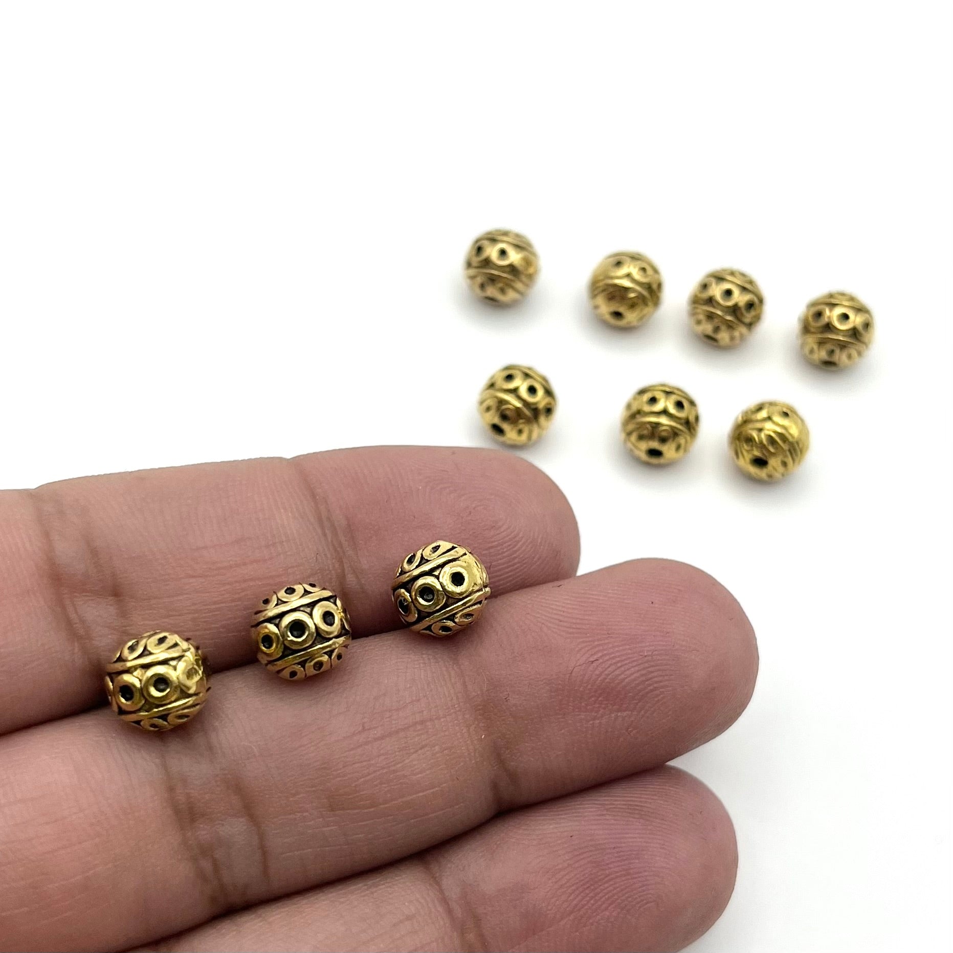 .25 Inch Gold Etched Circle Spacer 10pk