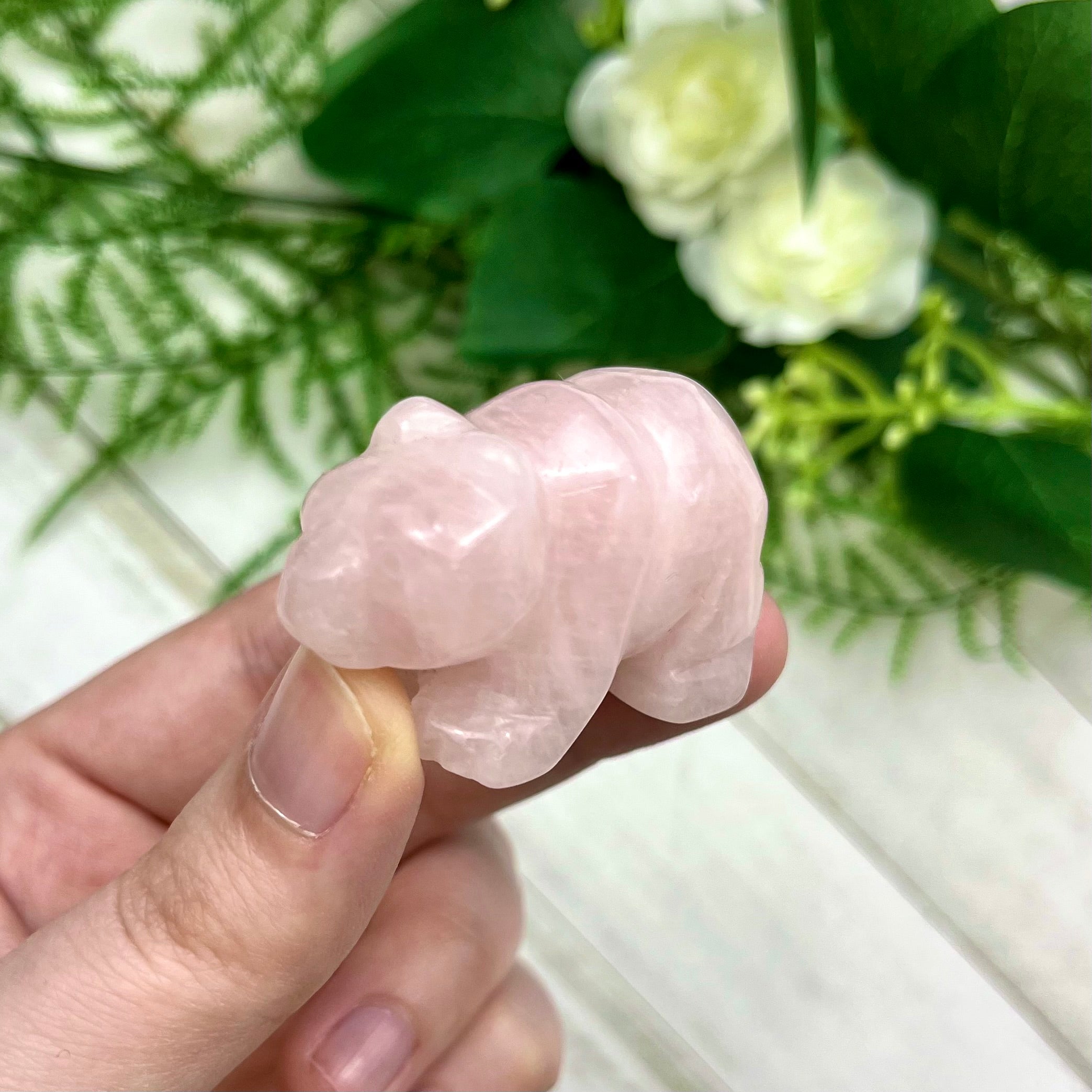 1.5 Inch Rose Quartz Bear A28