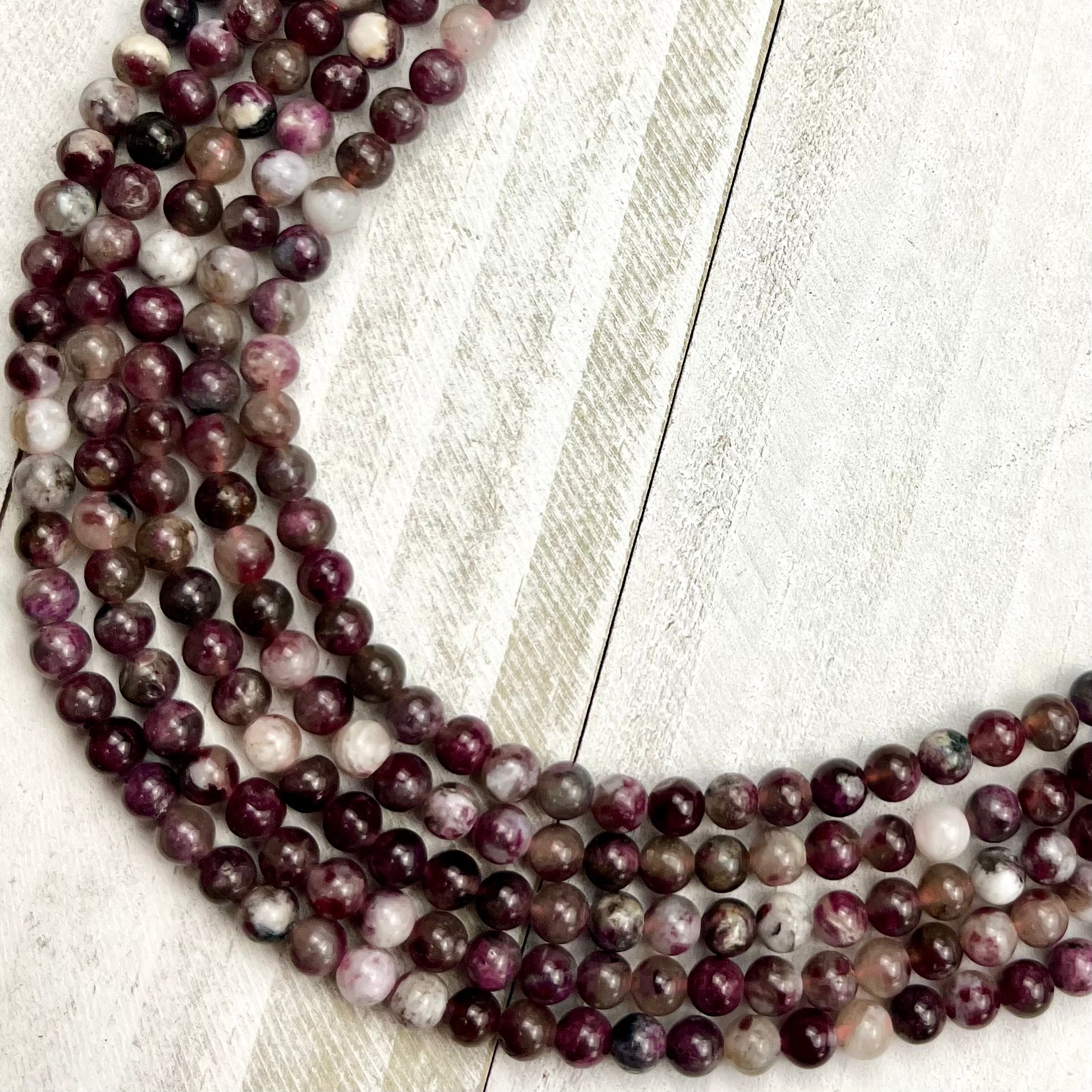 4mm Pink Tourmaline Bead Strand B18