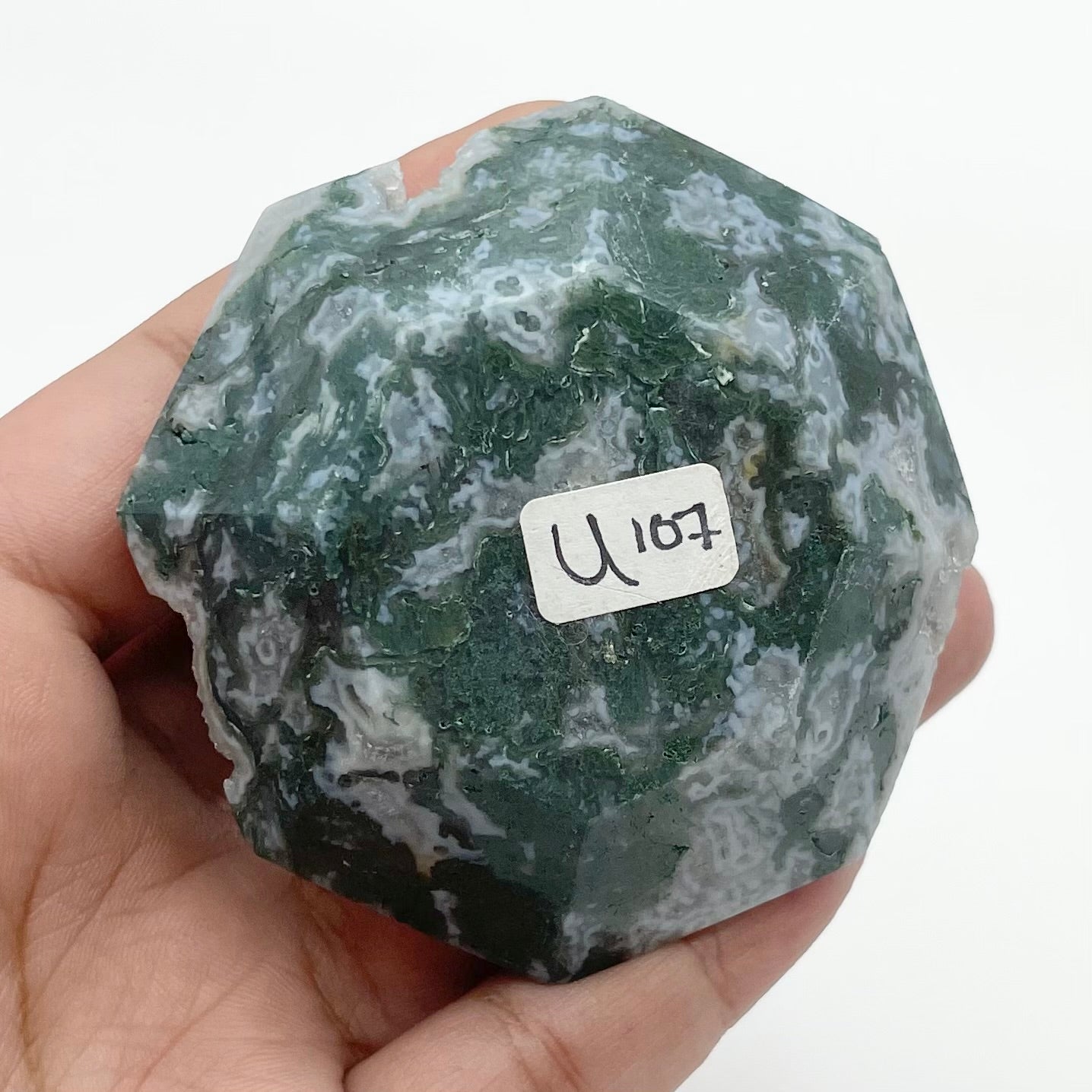 1.75 Inch Moss Agate Diamond U107