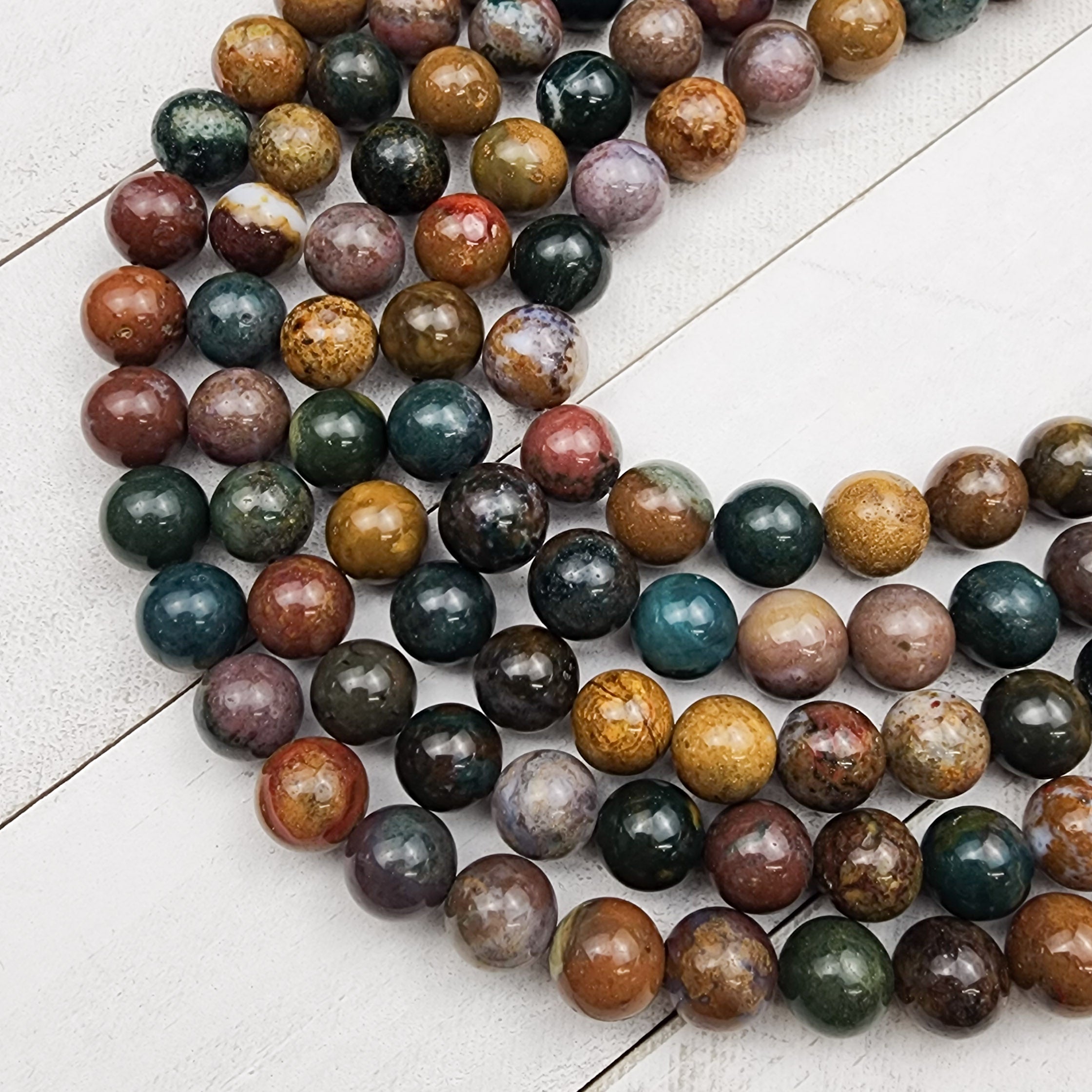 10mm Ocean Jasper Bead Strand V17