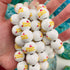 20mm Happy Easter Saying Wood Painted Beads - Easter